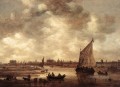 Vista del paisaje marino del barco de Leiden 1650 Jan van Goyen